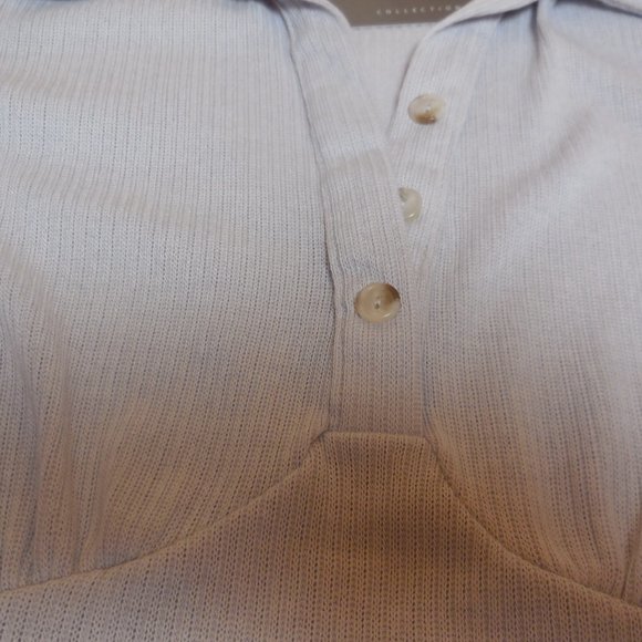 Sleeveless Top Bodysuit NWT SMALL one piece collared shirt gray - Picture 8 of 10